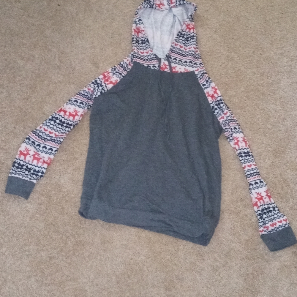 Cute Christmas long sleeve shirt with hoodie